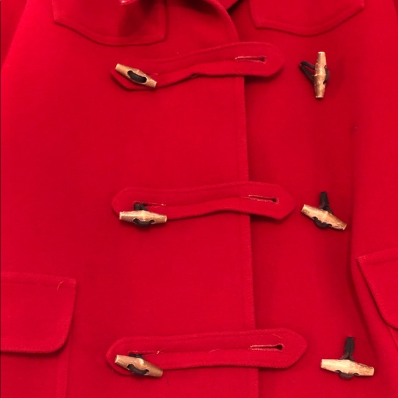 Calvin Klein Collection Red Toggle Pea Coat - Picture 2 of 7